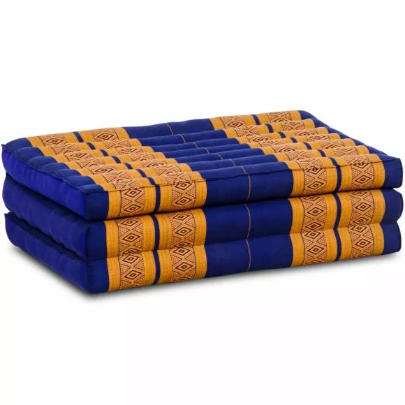 Folding Mattress, 140 cm x 70 cm, blue / yellow