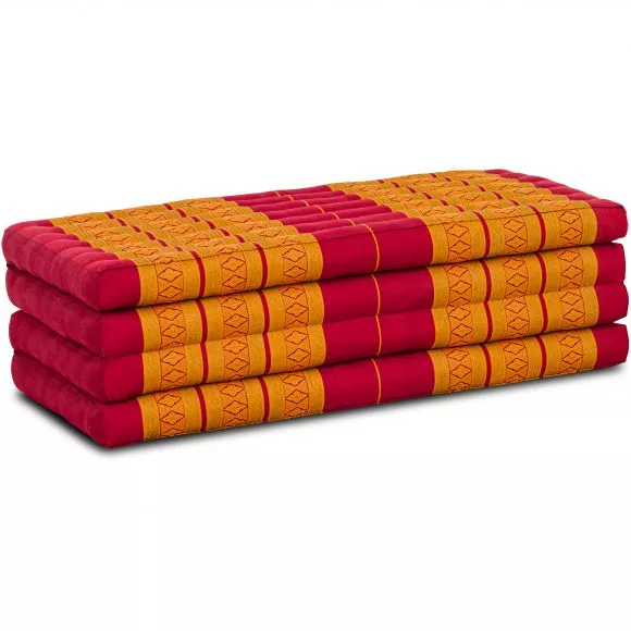 Folding Mattress, 200 cm x 110 cm, red / yellow