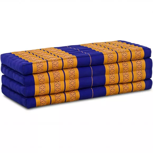 Folding Mattress, 200 cm x 110 cm, blue / yellow