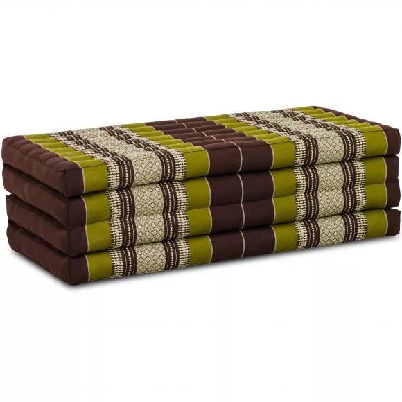 Folding Mattress, 200 cm x 110 cm, brown / green