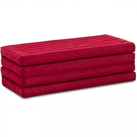 Kapok Folding Mattress, 110cm wide, Basic (Solid Red)