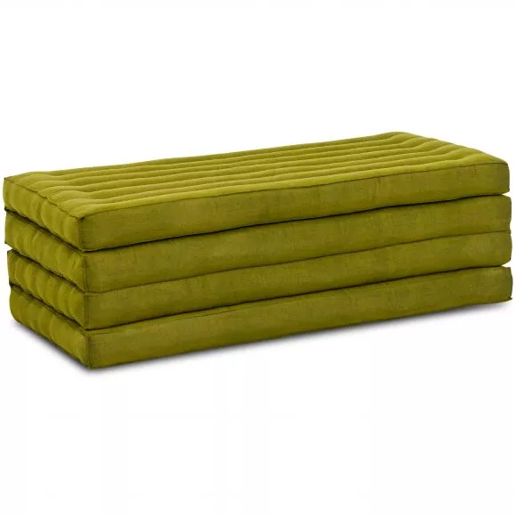 Kapok Folding Mattress, 110cm wide, Basic (Solid Green)