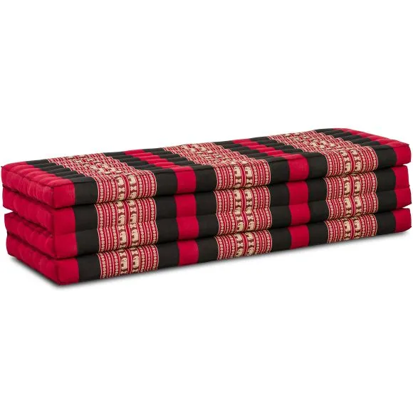 Folding Mattress, 200 cm x 140 cm, red elephants