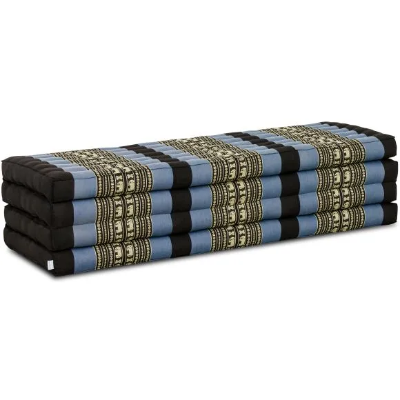 Folding Mattress, 200 cm x 140 cm, blue elephants