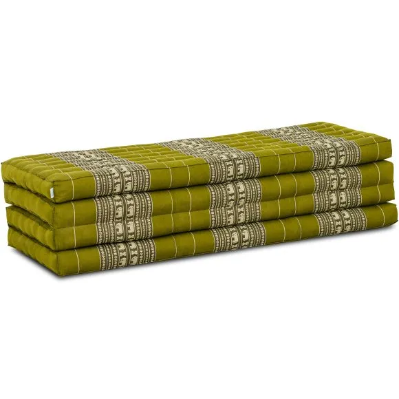 Folding Mattress, 200 cm x 140 cm, green elephants