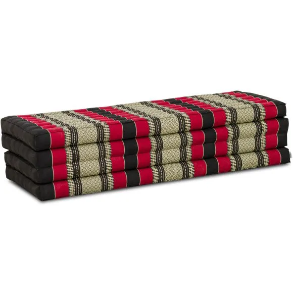 Folding Mattress, 200 cm x 140 cm, black/red