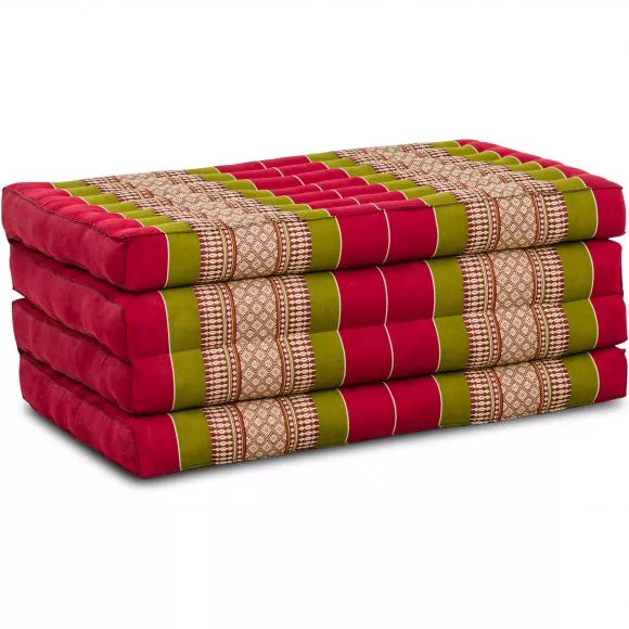 Folding Mattress, 200 cm x 80 cm, red / green