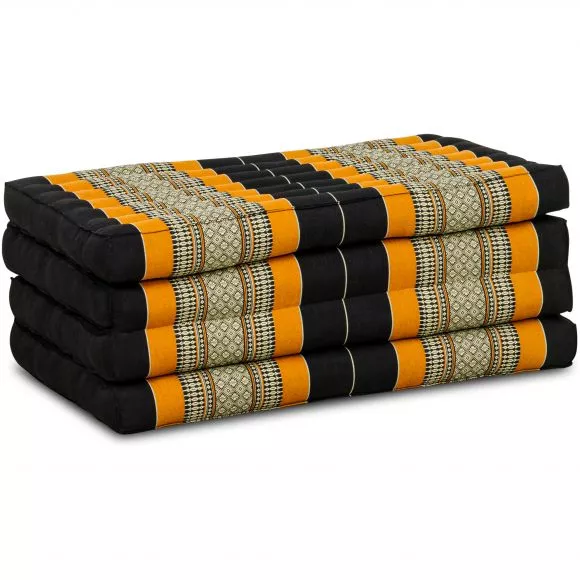 Folding Mattress, 200 cm x 80 cm, black / orange