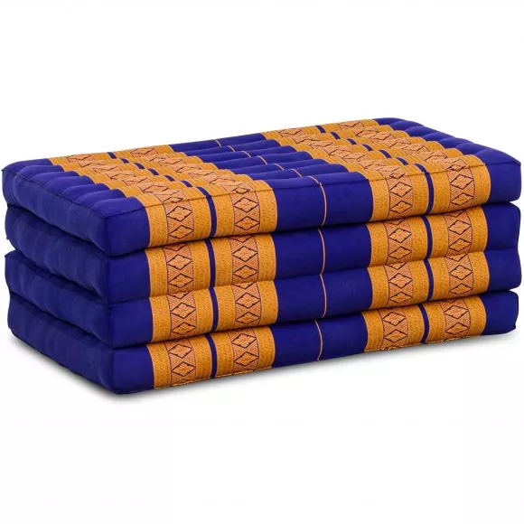 Folding Mattress, 200 cm x 80 cm, blue / yellow