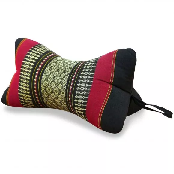 Bone Neck Pillow, black / red