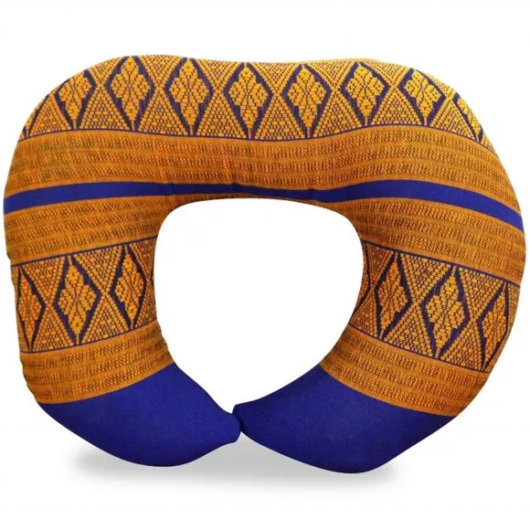 Kapok Neck Pillow, blue / yellow