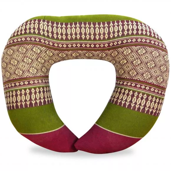 Kapok Neck Pillow, red / green