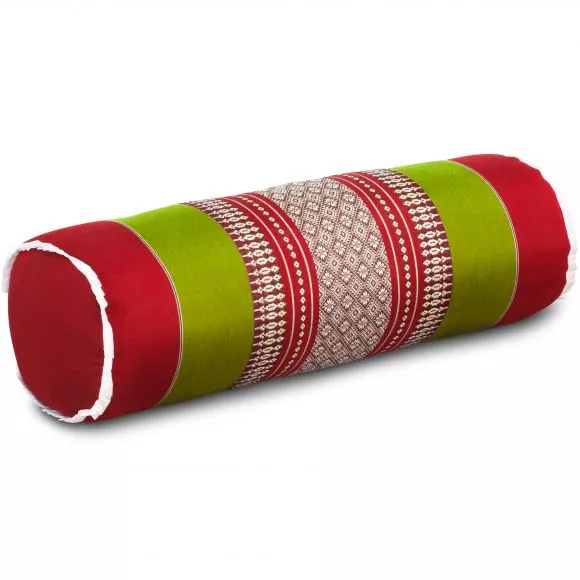 Kapok Bolster, Neck Pillow, red / green