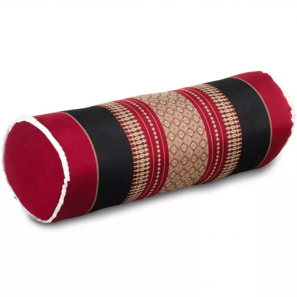 Kapok Bolster, Neck Pillow, red / black