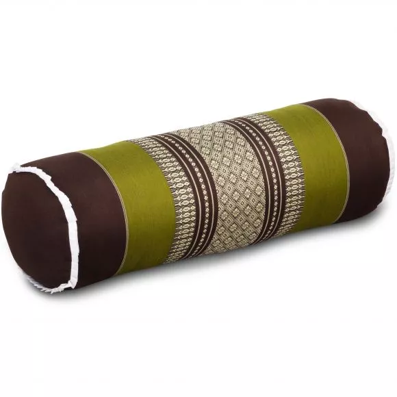 Kapok Bolster, Neck Pillow, brown-green