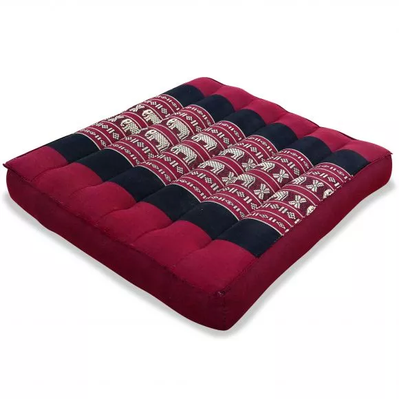 Kapok Seat Cushion, Size M, red elephants