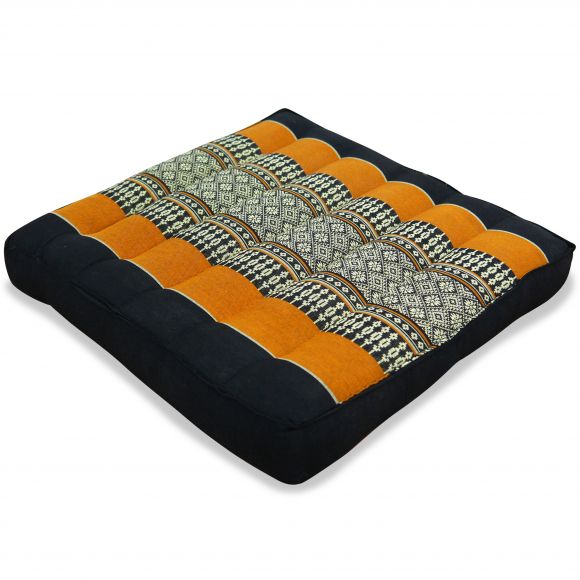 Kapok Seat Cushion, Size M, black / orange