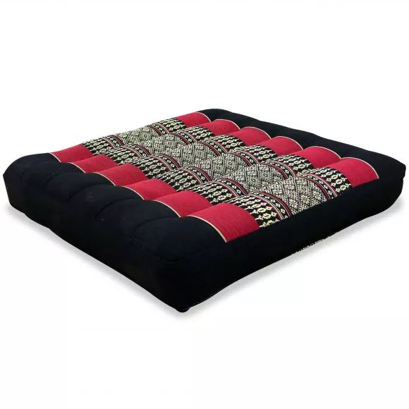 Kapok Seat Cushion, Size M, black / red