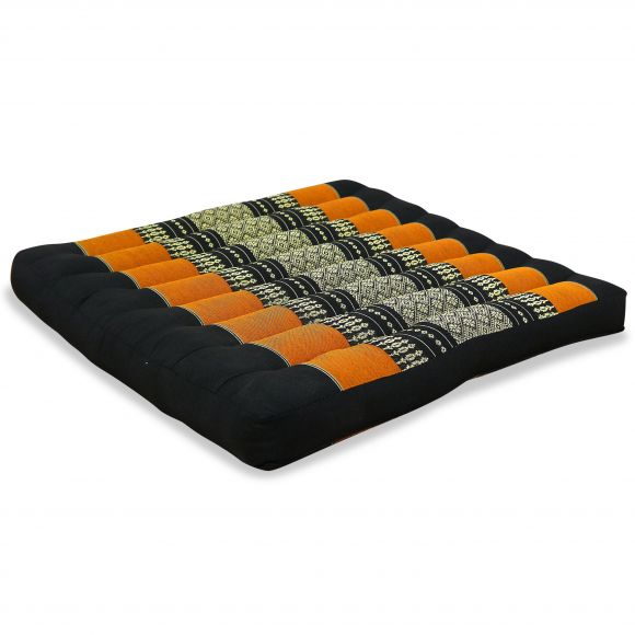 Kapok Seat Cushion, Size L,  black / orange