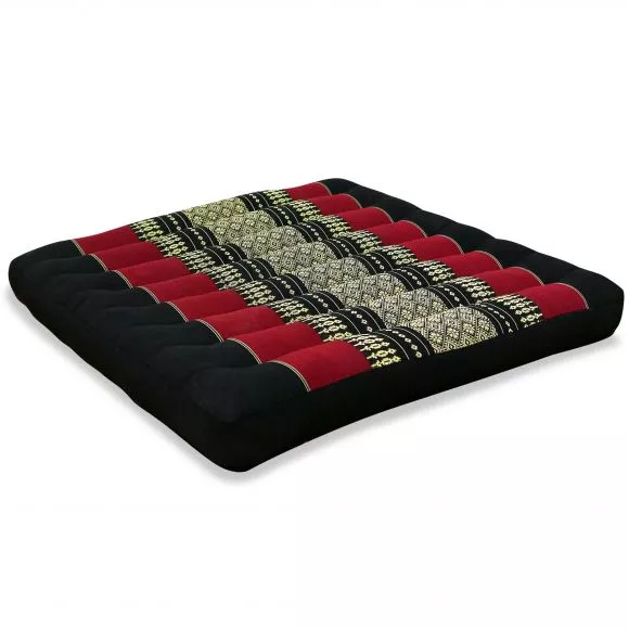 Kapok Seat Cushion, Size L,  black / red