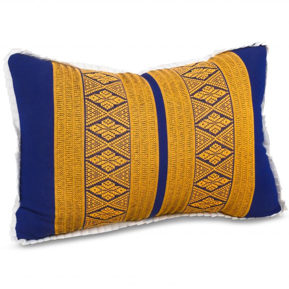 Small Throw Pillow, blue / yellow