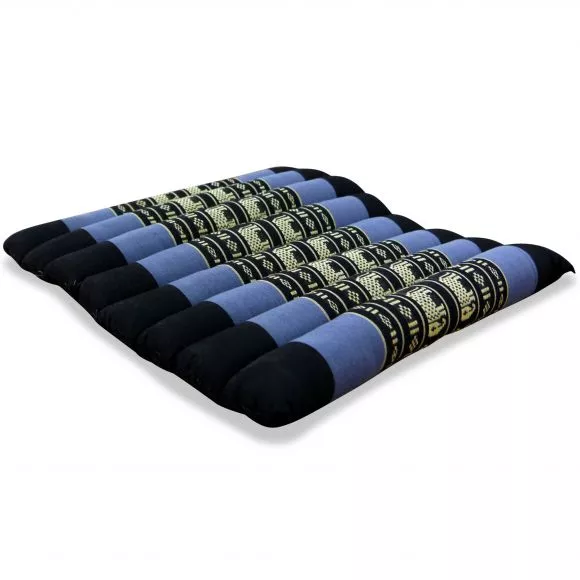 Kapok Quilted Seat Cushion, Size M, blue elephants