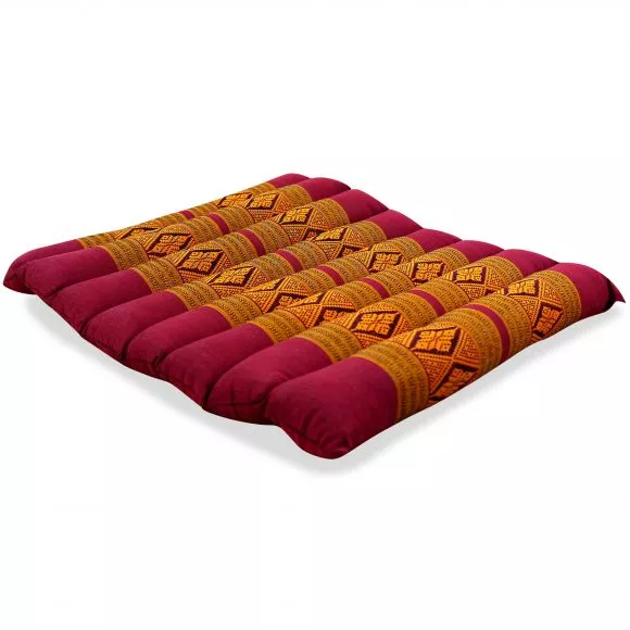 Kapok Quilted Seat Cushion, Size M, red / yellow