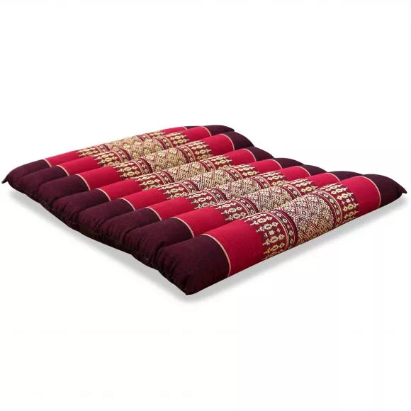 Kapok Quilted Seat Cushion, Size M, ruby-red