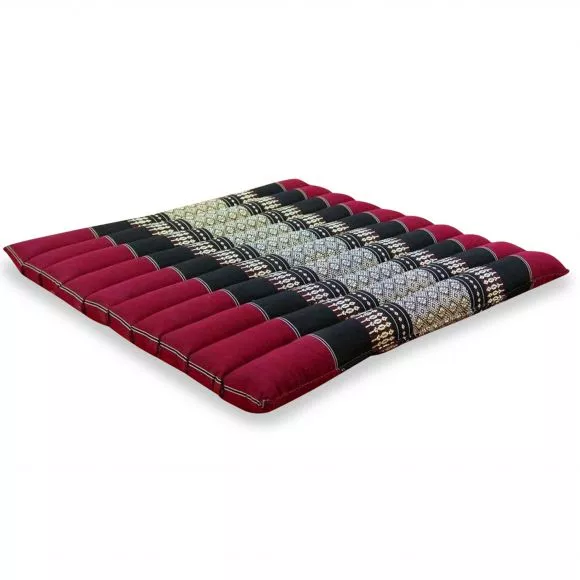Kapok Quilted Seat Cushion, Size L, red / black