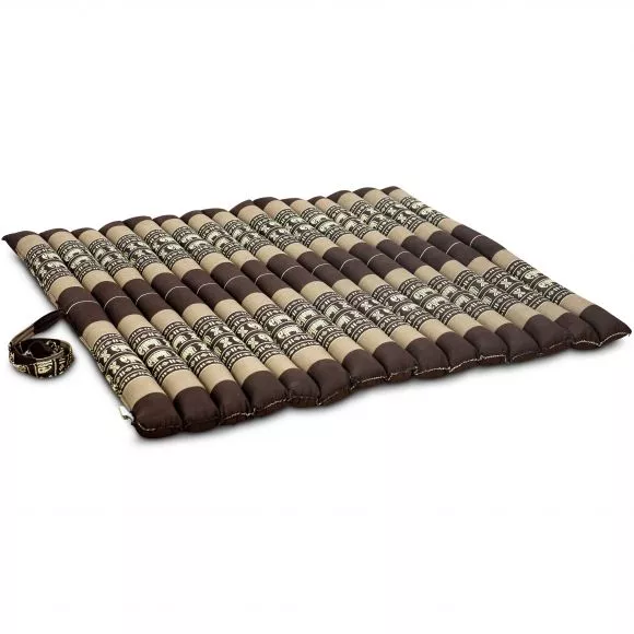 Kapok Quilted Cushion 75 cm (Brown/Elephants)