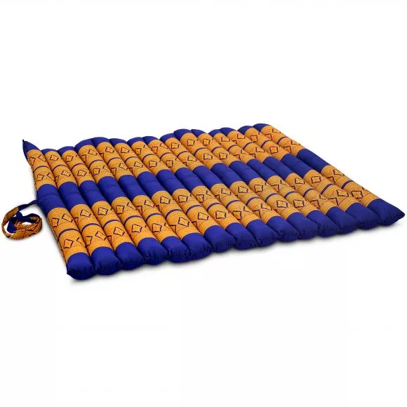 Kapok Quilted Cushion 75 cm (Blue/Yellow)