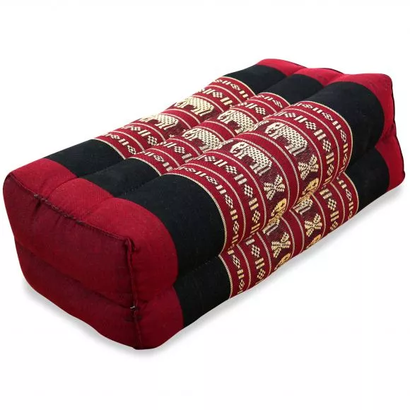 Block pillow, red / elephants