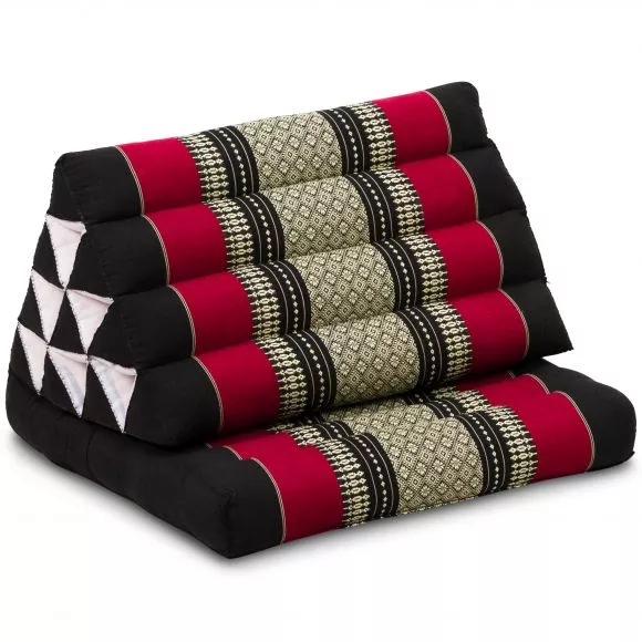 Thai Cushion 1 Fold, black / red