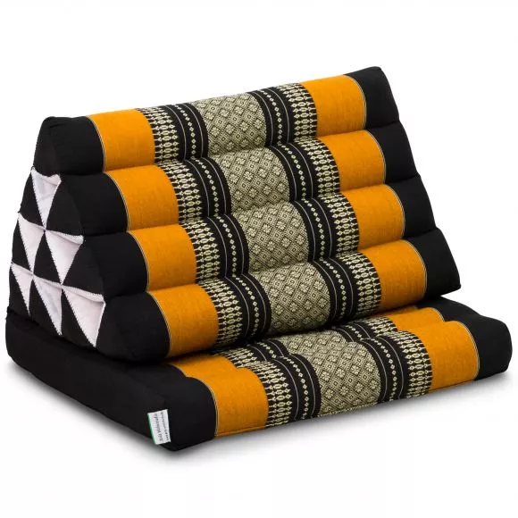 Thai Cushion 1 Fold, black / orange