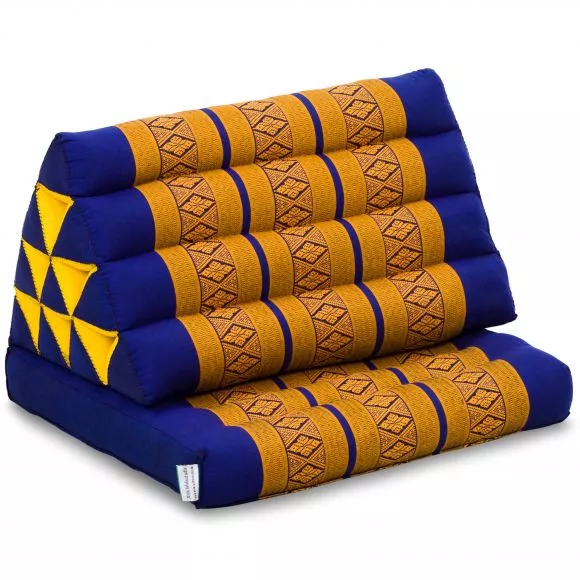 Thai Cushion 1 Fold, blue / yellow