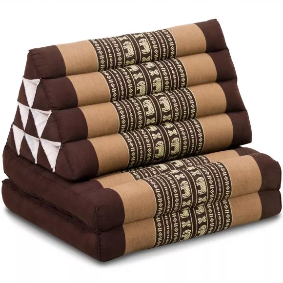 Thai Cushion 2 Fold, brown elephants