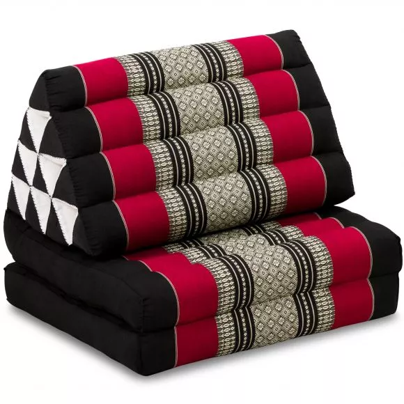 Thai Cushion 2 Fold, black / red