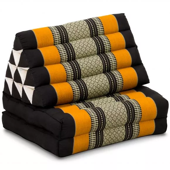 Thai Cushion 2 Fold, black / orange