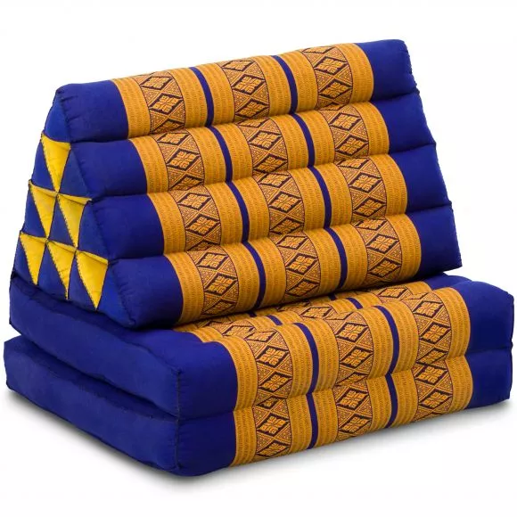 Thai Cushion 2 Fold, blue / yellow