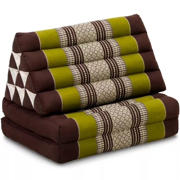 Thai Cushion 2 Fold, brown / green