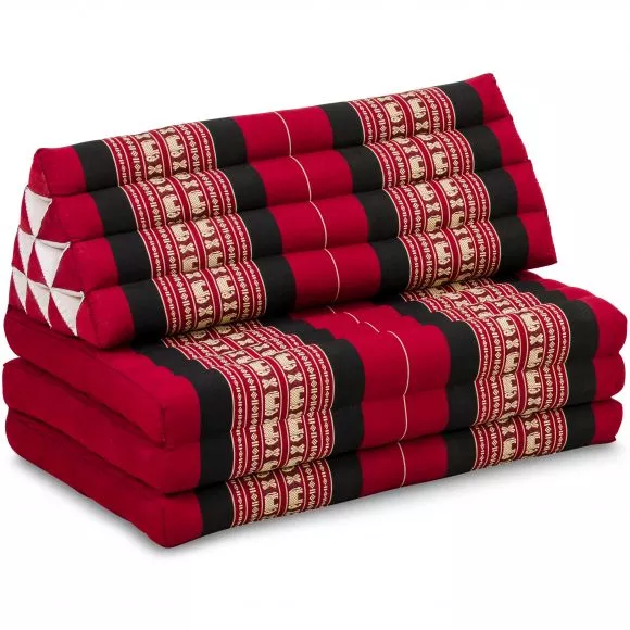 Thai Cushion XXL-Width, red elephants