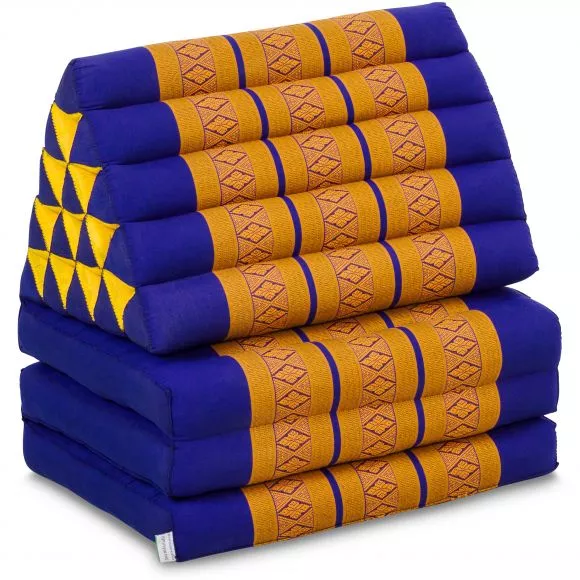 Thai Cushion XXL-Height, blue / yellow