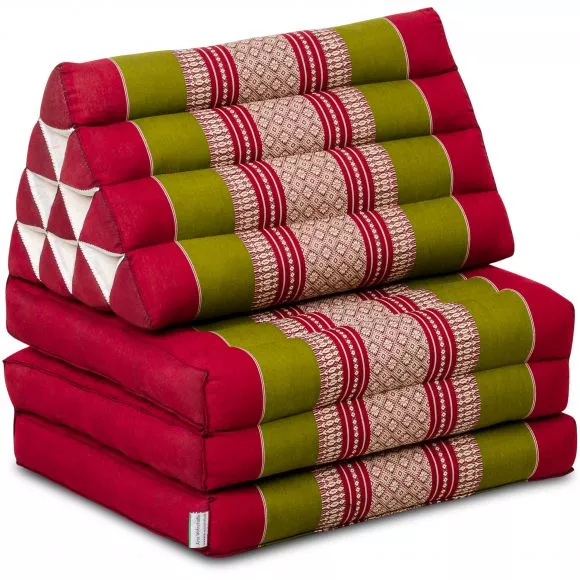 Thai Cushion 3 Fold, red / green