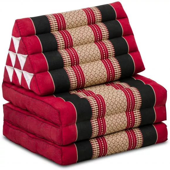 Thai Cushion 3 Fold, red / black