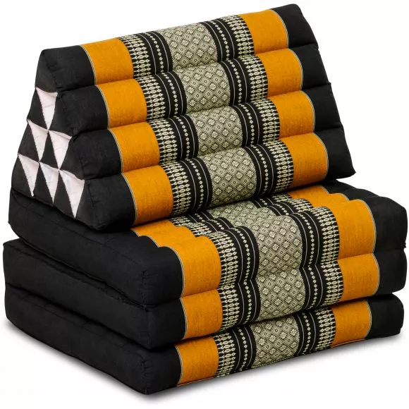 Thai Cushion 3 Fold, black / orange