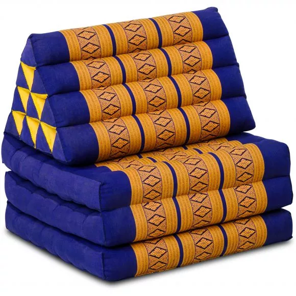 Thai Cushion 3 Fold, blue / yellow