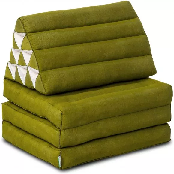 Thai Cushion 3 Fold, green monochrome