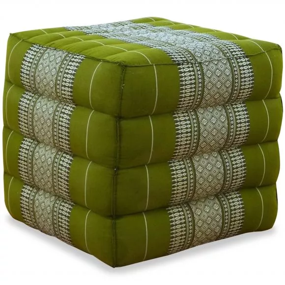 Kapok Cube Pillow, green