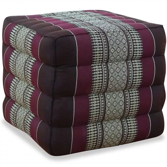 Kapok Cube Pillow, bordeaux