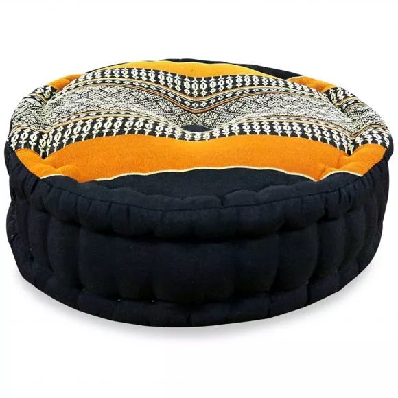 Zafu Pillow, black / orange